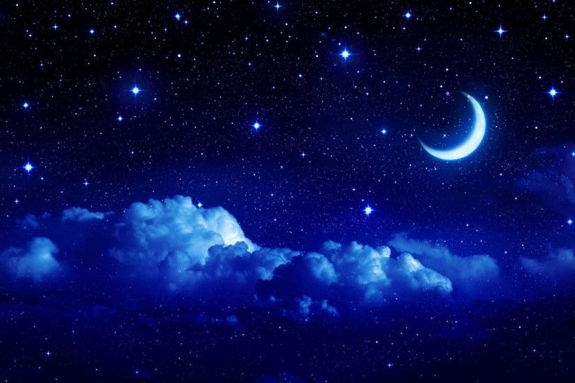 Night moon romance love stars sky clouds wallpaper | 1920x1200 | 848678 |  WallpaperUP