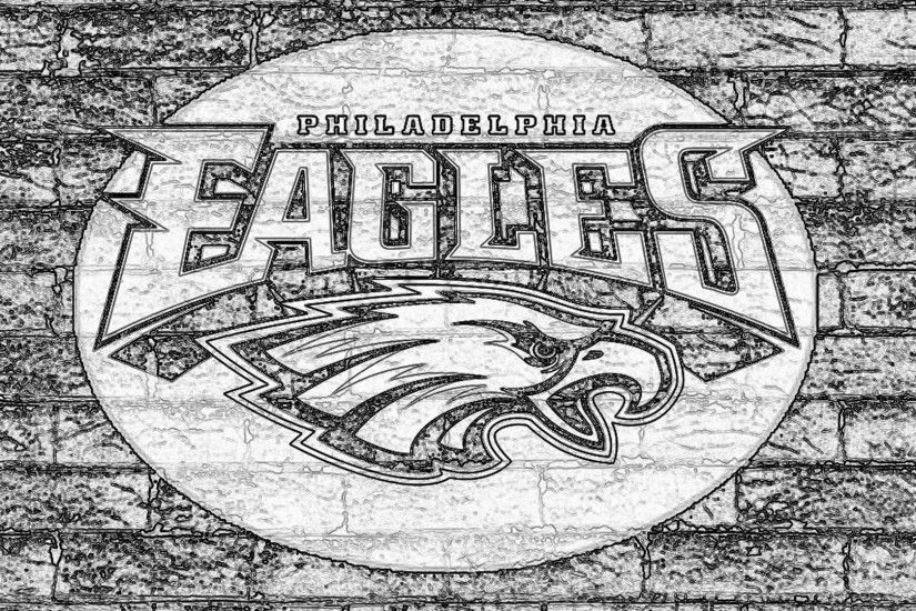 philadelphia eagles sketch logo on grey