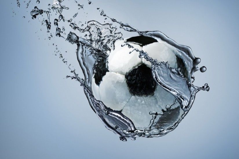 Preview wallpaper football, ball, exercise, water, abstraction 1920x1080