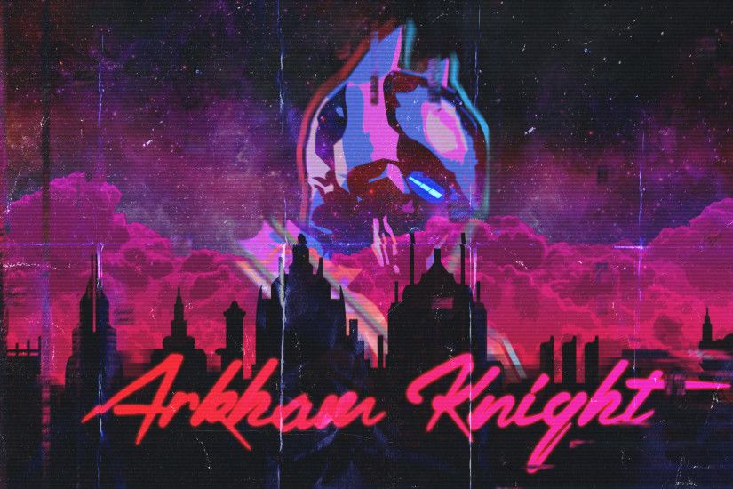 Arkham Knight retrowave wallpaper