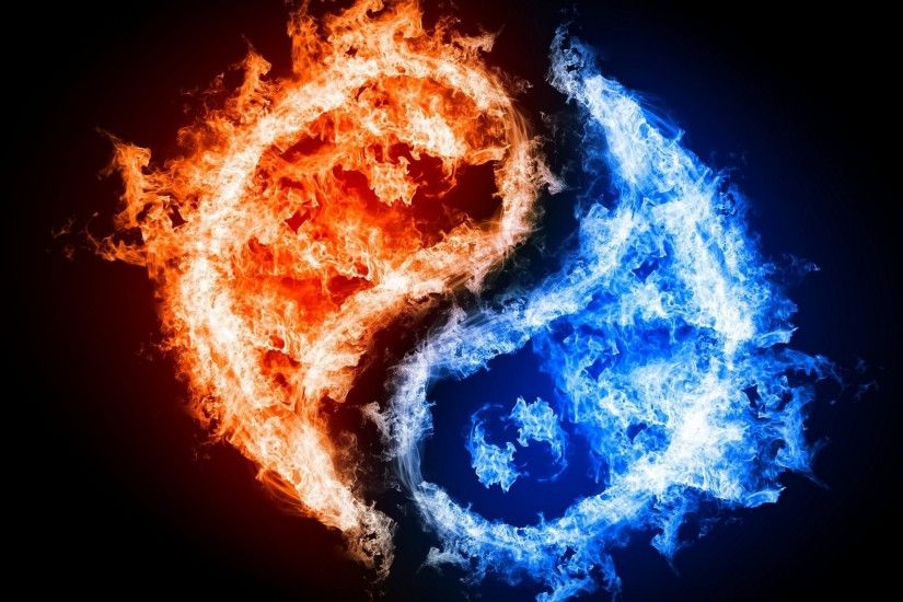 yin and yang symbols east philosophy fire water