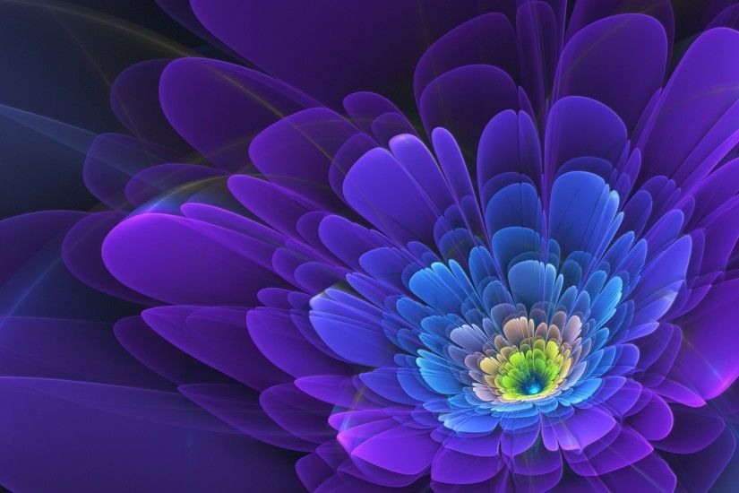 1920x1080 Wallpaper purple, flower, fractal