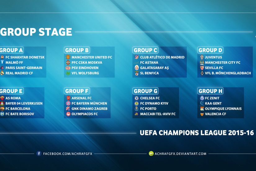 ... UEFA CHAMPIONS LEAGUE GROUP STAGE 2015/16 by Achrafgfx