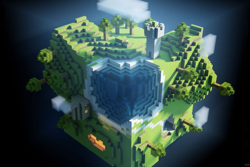 Minecraft square globe for 2560x1440