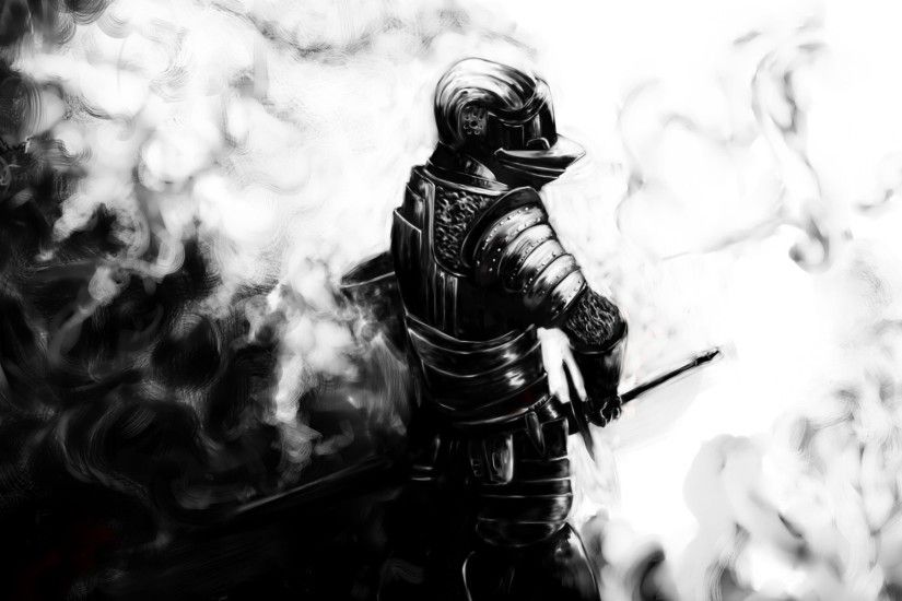 Preview wallpaper dark souls, knight, sword, armor, helmet 2048x1152