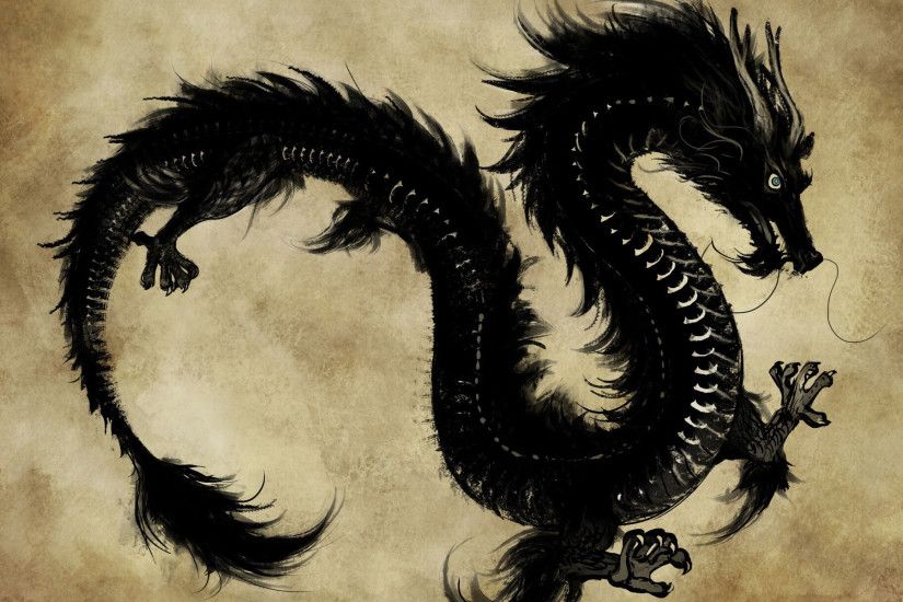Chinese Dark Dragon Wallpaper