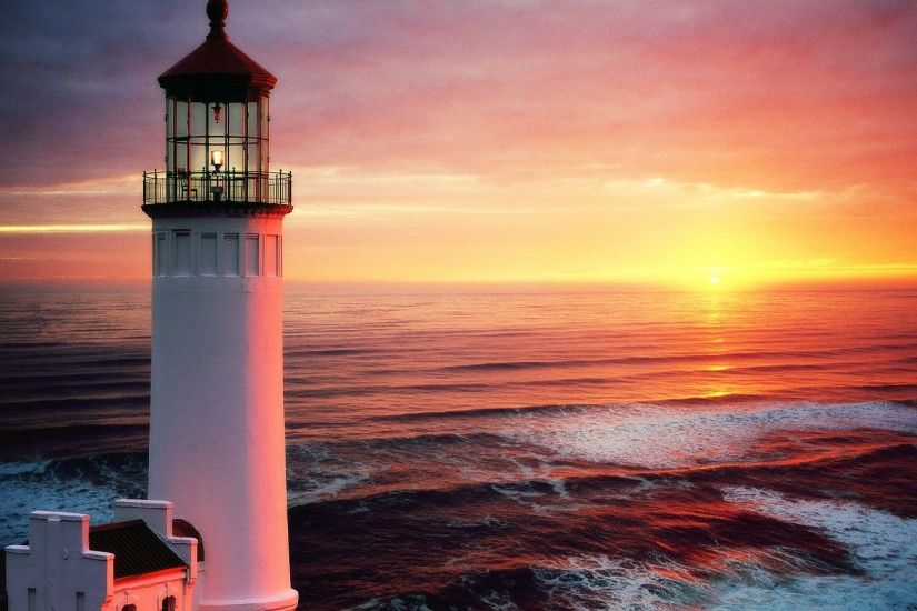 Lighthouse At Sunset wallpapers (39 Wallpapers)