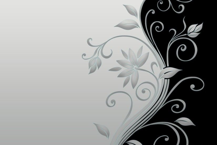 Black and White Floral Wallpaper