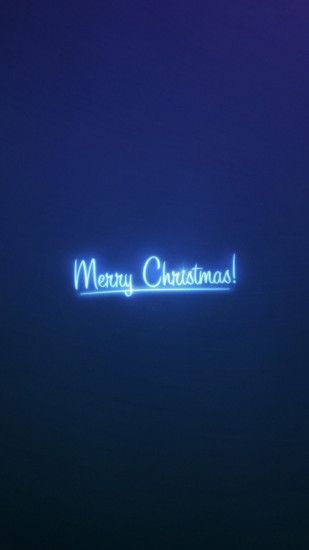 Merry Christmas Neon Blue Light Android Wallpaper ...