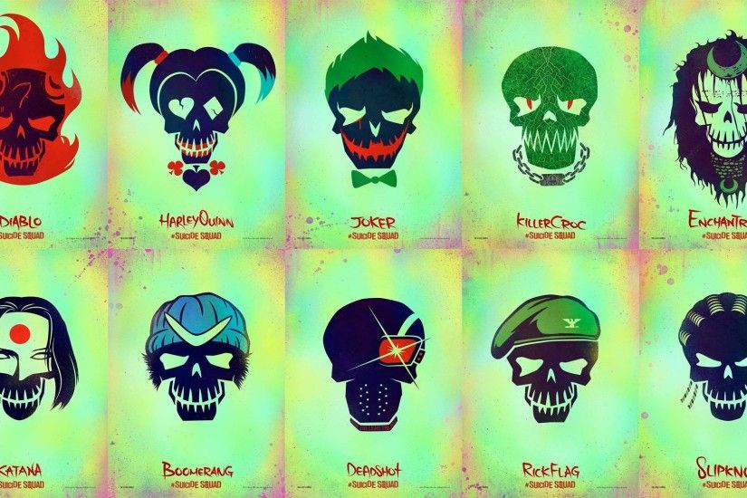 1920x1080 Wallpaper I made out of the new Suicide Squad posters. : DCcomics