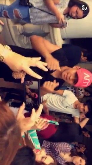 Richard meeting fans...Joel in the background CNCO