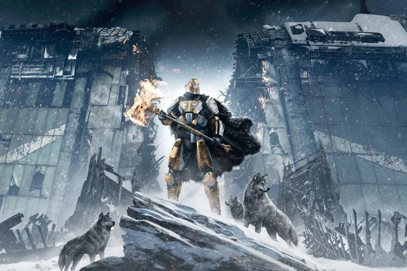 1920x1200 Wallpaper destiny, rise of iron, character, wolves