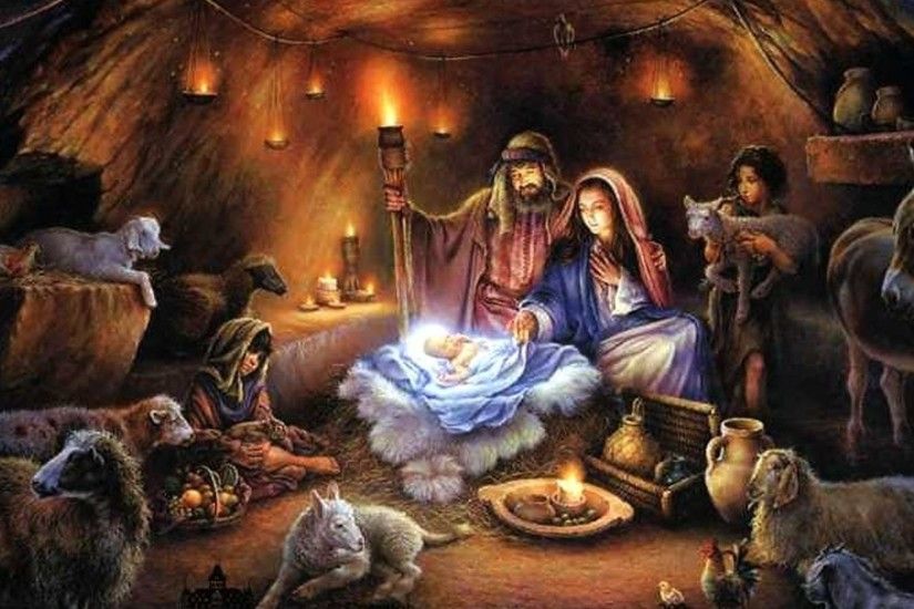 Religious - BABY BORN BARN MOTHER JESUS MARY Cool Wallpapers for HD 16:9  High