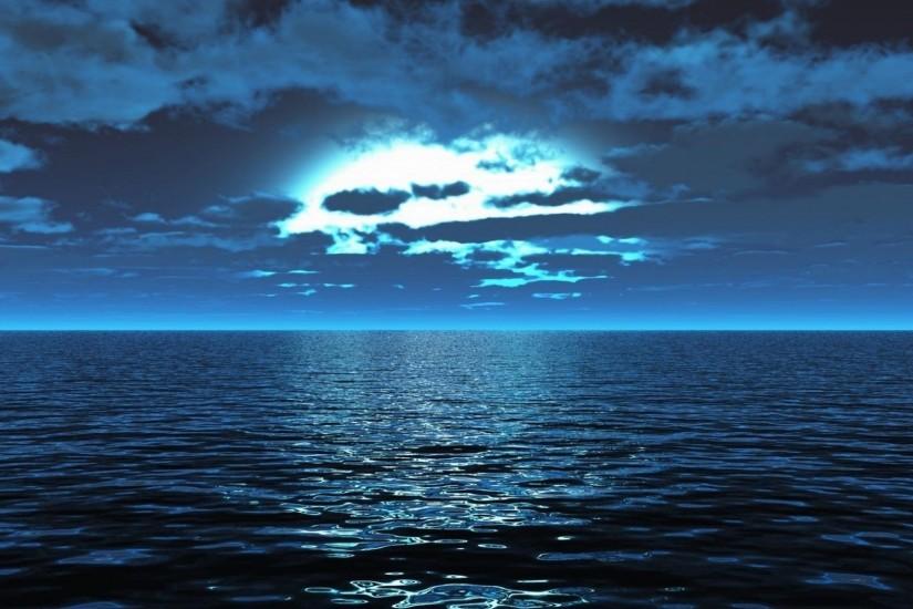 Preview wallpaper sea, surface, calm, smooth surface, light, night 1920x1080