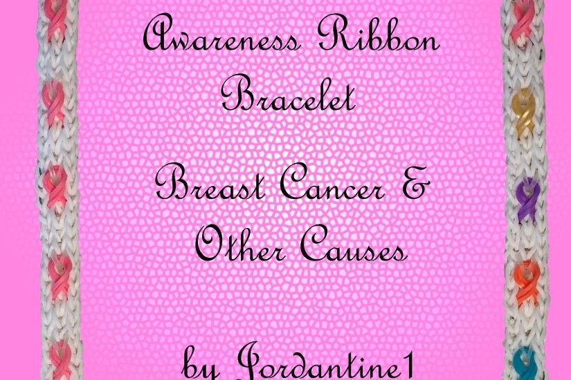 Awareness Ribbon Bracelet - Breast Cancer - Monster Tail or Rainbow Loom -  YouTube