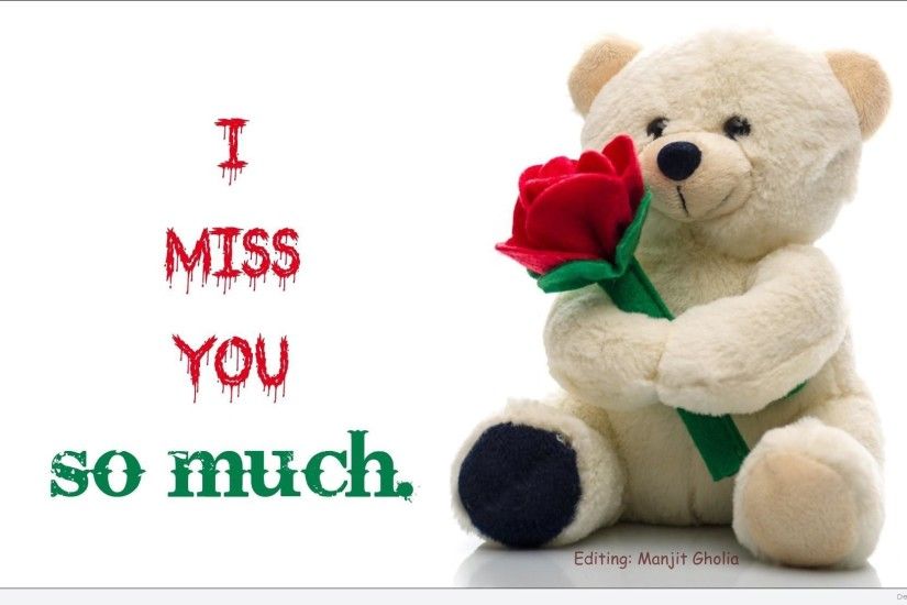 I Miss You So Much Teddy Wishes Greeting Image