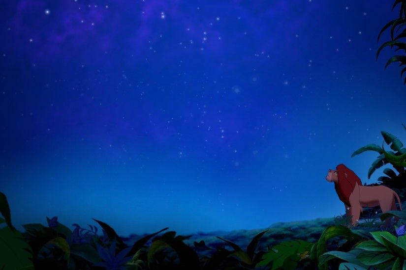 Animated movies the lion king jungle night sky wallpaper