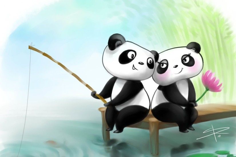 Panda Love Cute Wallpaper For Desktop, Laptop & Mobile