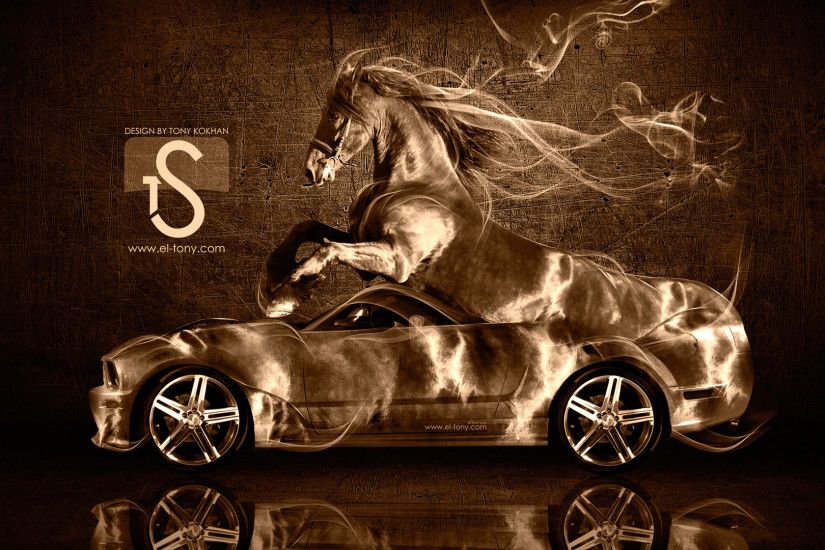 Ford-Mustang-GT-Fantasy-Horse-Smoke-Car-2014- ...