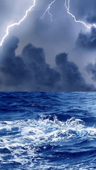 Thunderstorm At Sea Android Best Wallpaper