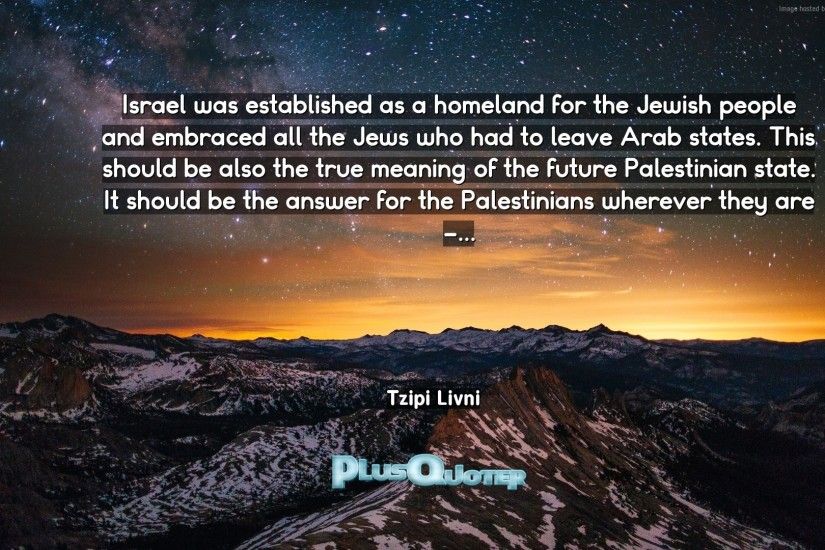 Download Wallpaper with inspirational Quotes- "Israel was established as a  homeland for the Jewish