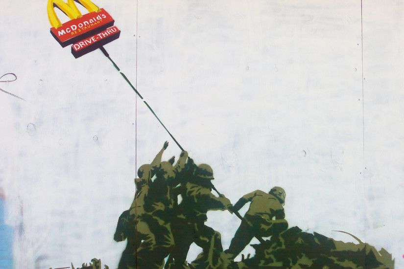 Banksy McDonalds Iwo Jima Wallpaper