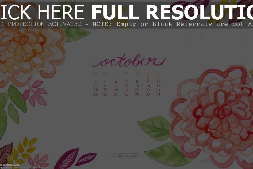 October 2016 Calendar Wallpaper