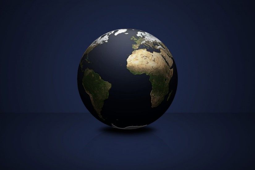 3840x2160 Wallpaper globe, planet, continents, dark background