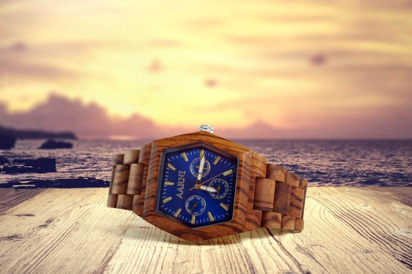 wooden table background on the tropical beach