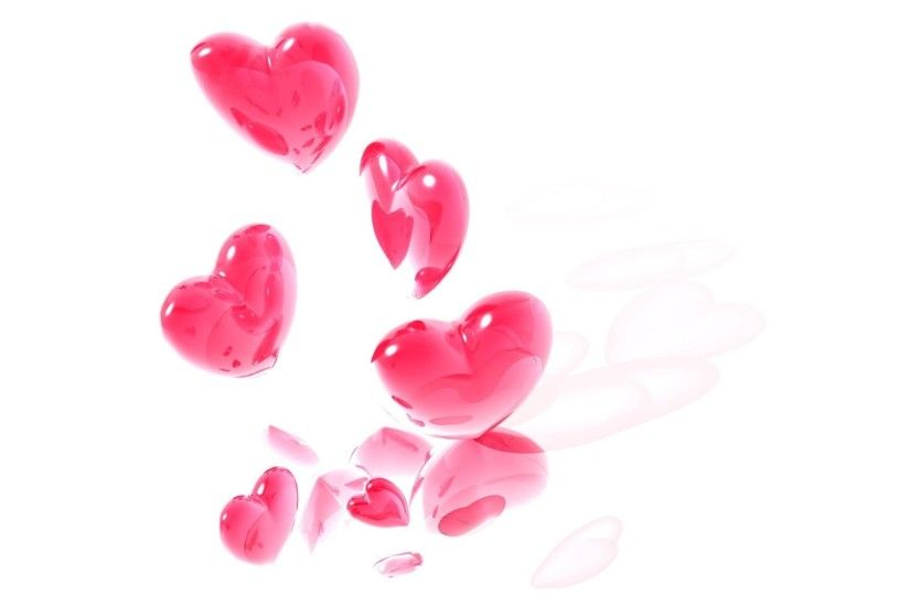 Wallpapers Backgrounds - Wallpaper minimalism white background pink heart  hearts love romance