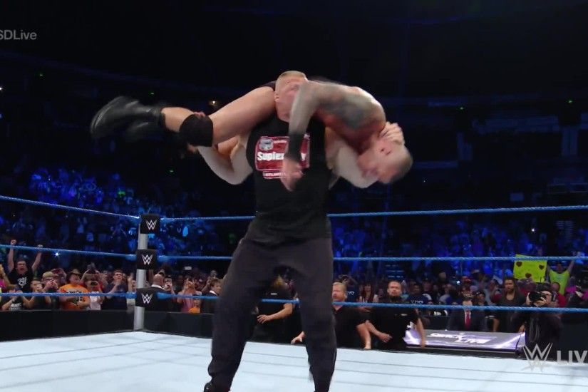 After being struck by an RKO on Raw, Brock Lesnar gained retribution on  Smackdown by flattening Randy Orton with an F5