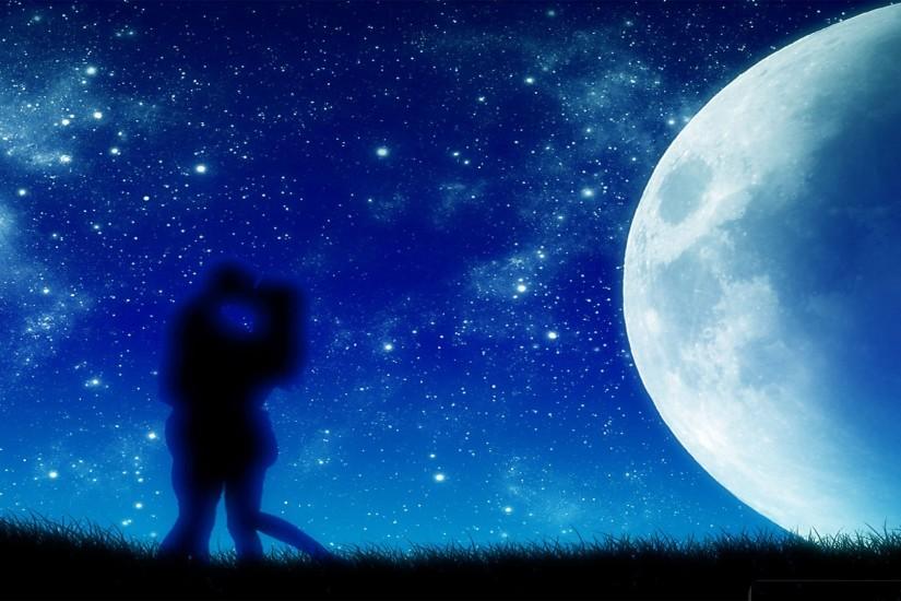 Moon Light Romantic Background.