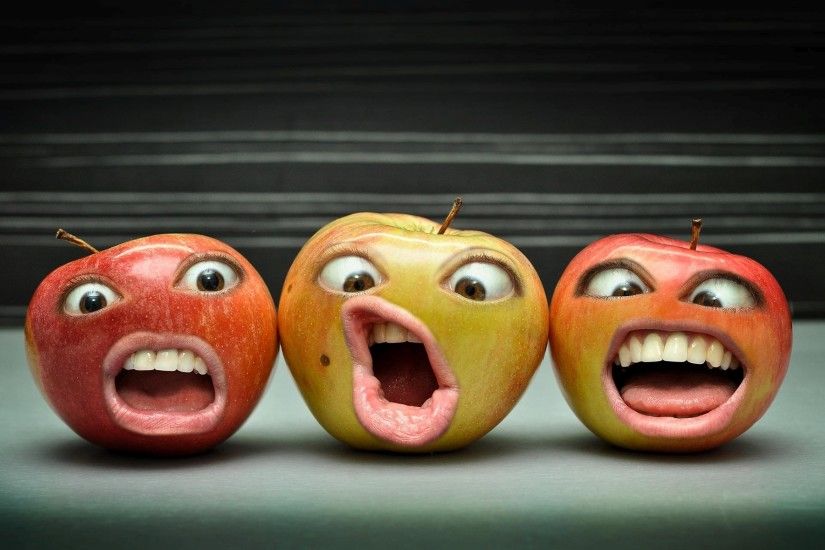 Apples with faces Wallpaper