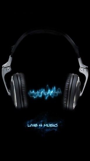 Live For Music Black Neon Blue iPhone 6 Plus HD Wallpaper - http://