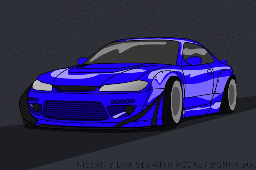 Nissan Silvia S15 wallpaper 4k rocket bunny Blue by ItsBarney01