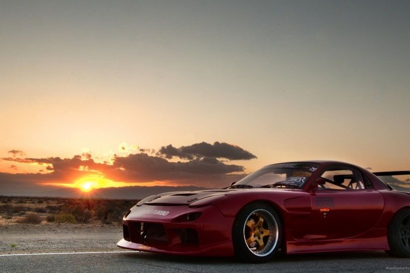 Red Mazda RX-7 At Sunset picture