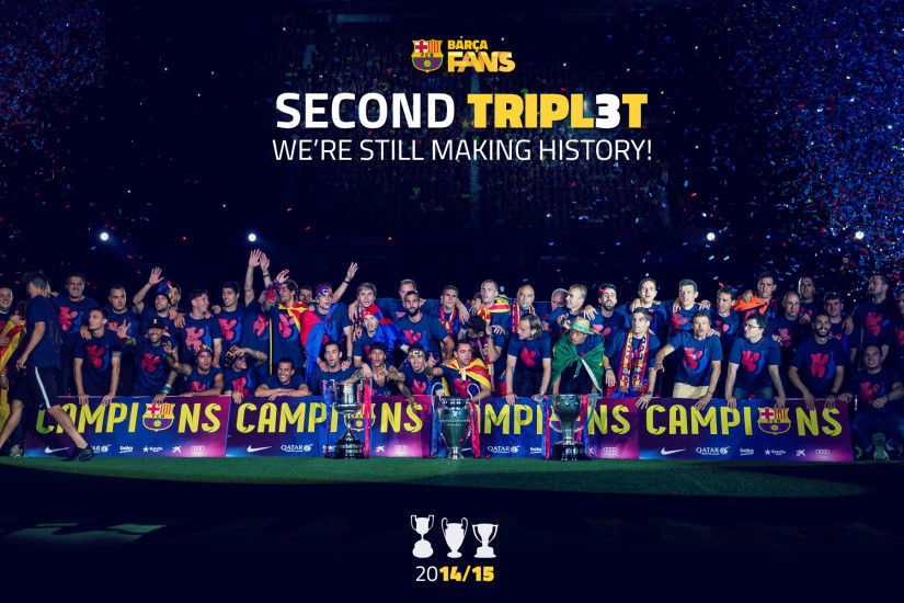 Second #TRIPL3T ; we're still making history! | My SOCCER obsession <333 |  Pinterest | FC Barcelona, Uefa champions league and Wallpaper