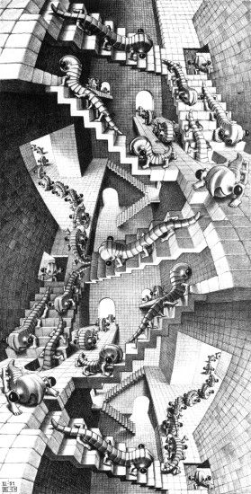 House of Stairs is a lithograph print by the Dutch artist M. C. Escher  which was first