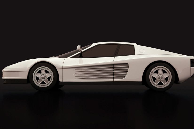Hard surface model of the Ferrari Testarossa with flying mirror  configuration.