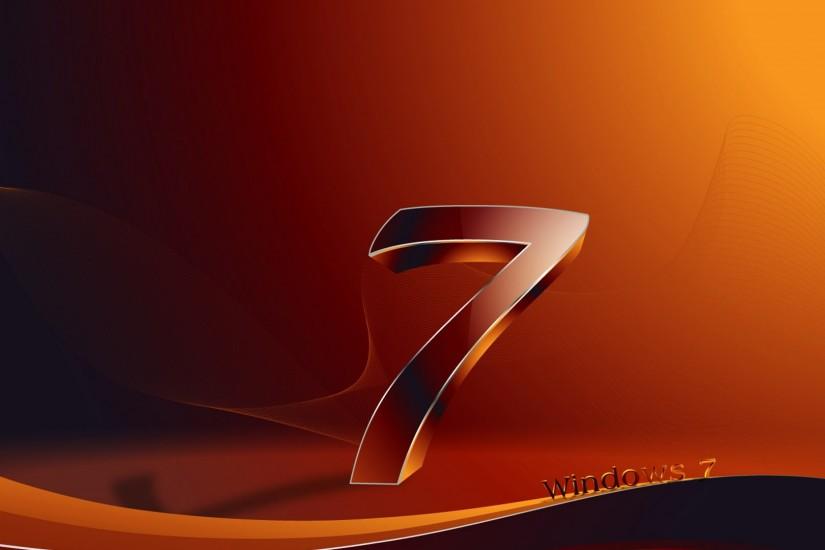 3840x2160 Wallpaper windows 7, os, orange, black