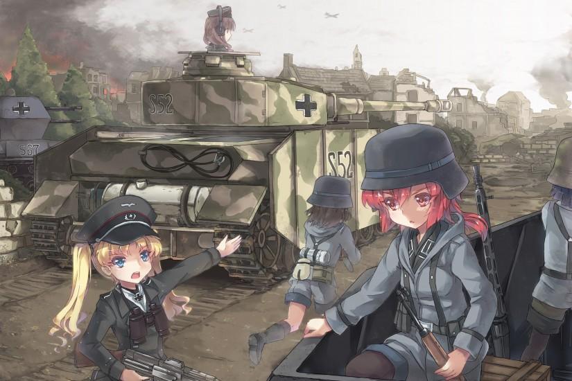 Girls und panzer gun hat north abyssor original uniform weapon .