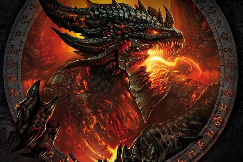 Artwork Deathwing Dragons Fantasy Art Fire Horns Video Games World Of  Warcraft Cataclysm