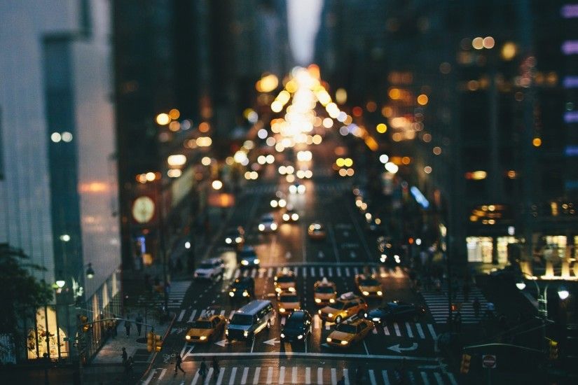 street, Traffic, Car, Tilt Shift, Taxi, New York City Wallpapers HD /  Desktop and Mobile Backgrounds