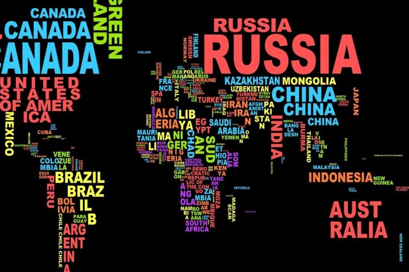 Country Name World Map Desktop Wallpaper