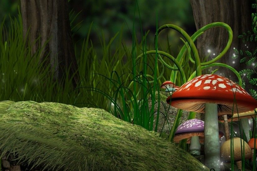 Alice in Wonderland Mushroom Forest HD Wallpaper by HD Wallpapers .