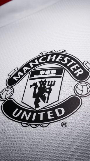 Manchester United Uniform Logo Black White Android Wallpaper ...