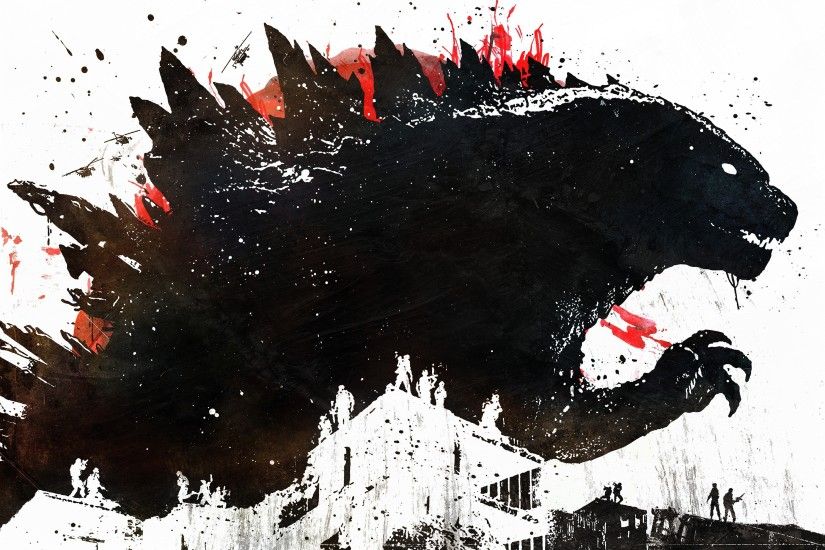 Godzilla, Alex Cherry, Artwork, Paint splatter Wallpaper HD