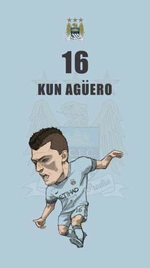 Manchester City fan art for mobile wallpaper "Sergio Aguero"