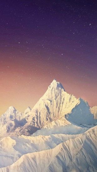 Pure Simple Snowy Mountains Skyscape #iPhone #6 #plus #wallpaper