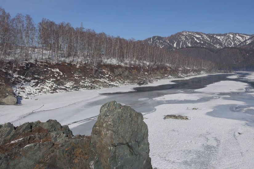 Video Panorama Of Altai River Katun Near Elekmonar Settlements